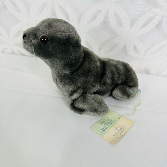 VTG 1978 Dakin Bean Bags Gray Finnegan Seal Sea Ocean 10" Plush #28-3410 - Picture 5 of 10